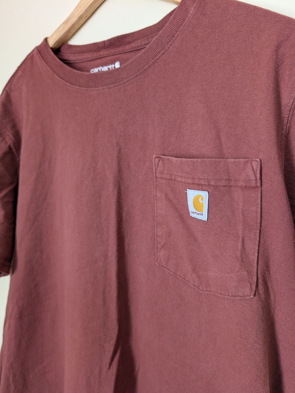 Carhartt Pocket Tee — Light Maroon, size XL